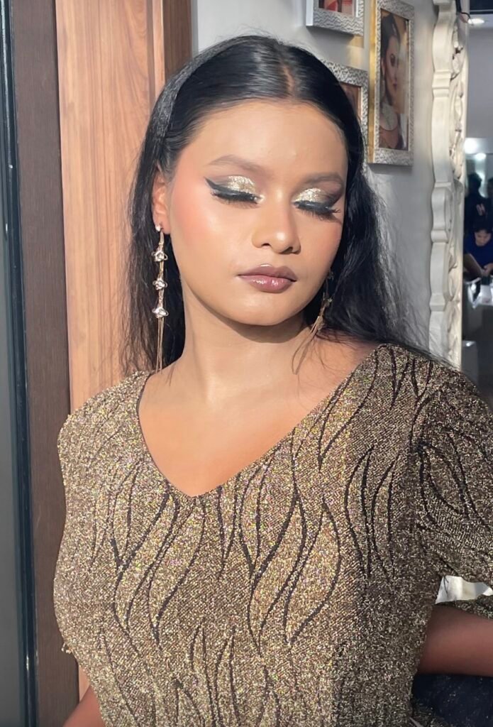 girl wearing party makeup